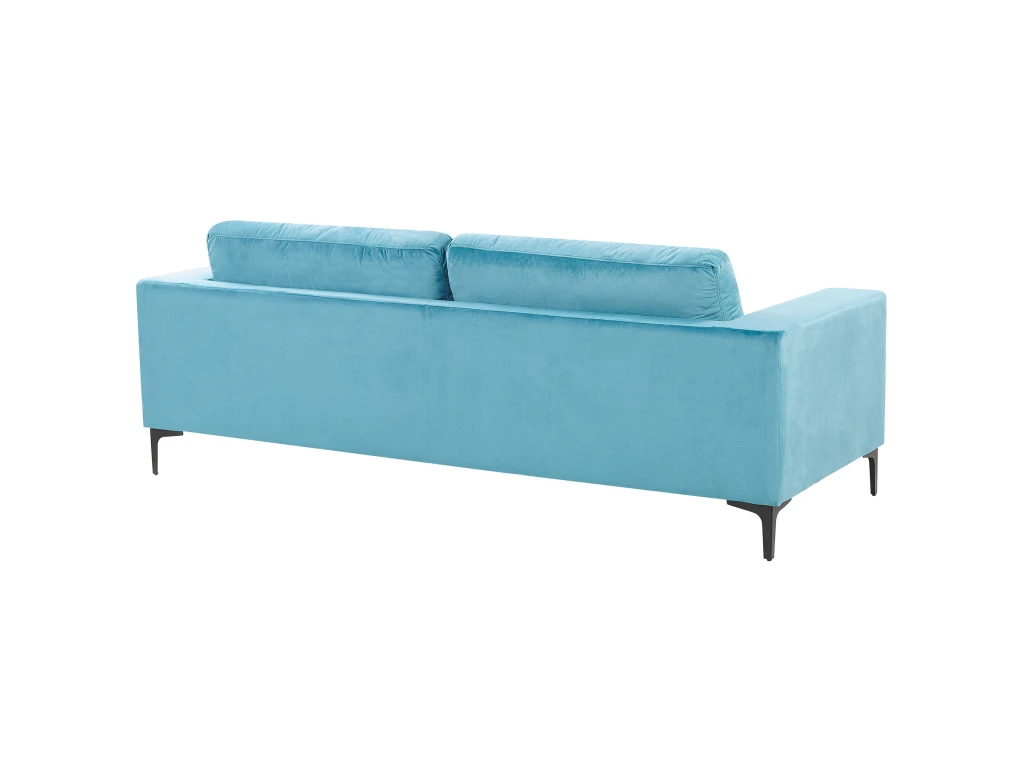 Canapé 3 Places En Velours Bleu Clair VADSTENA 6 Canapé 3 Places En Velours Bleu Clair VADSTENA – Image 6