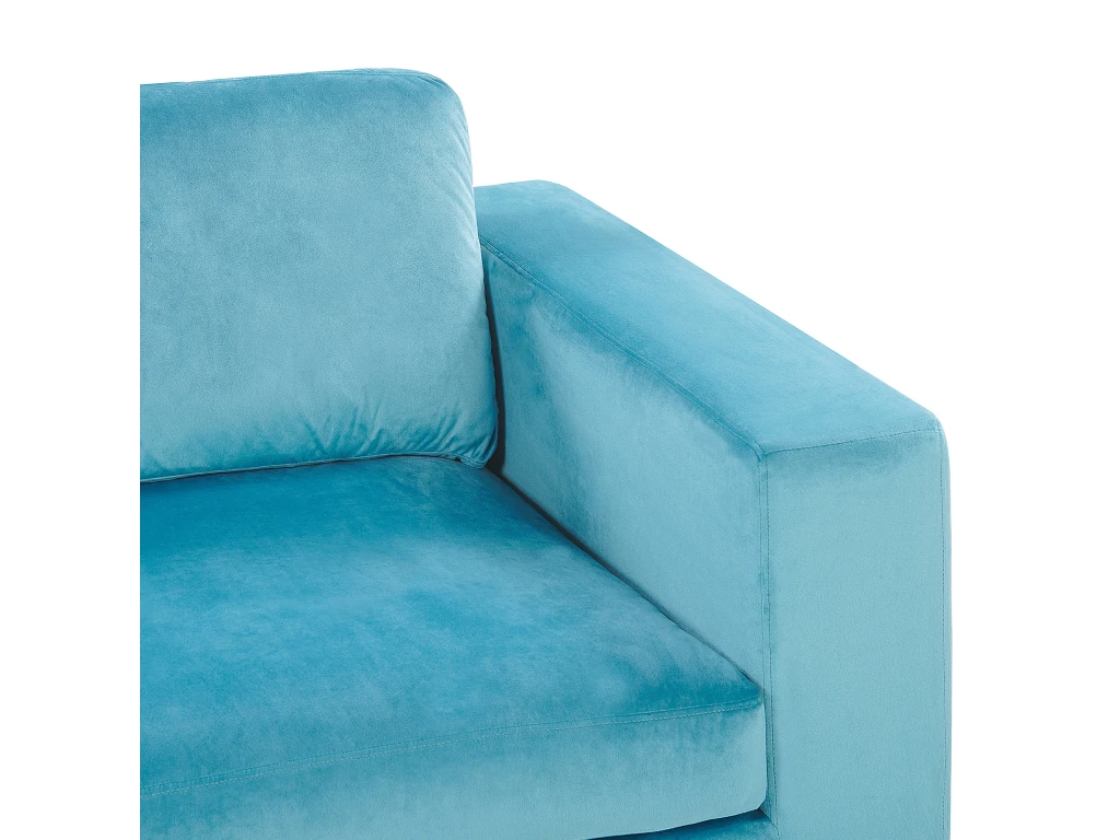 Canapé 3 Places En Velours Bleu Clair VADSTENA 8 Canapé 3 Places En Velours Bleu Clair VADSTENA – Image 8