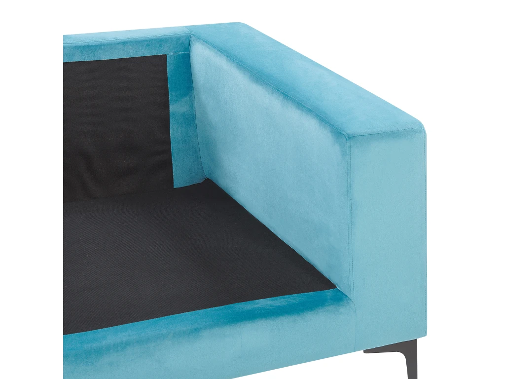 Canapé 3 Places En Velours Bleu Clair VADSTENA 9 Canapé 3 Places En Velours Bleu Clair VADSTENA – Image 9