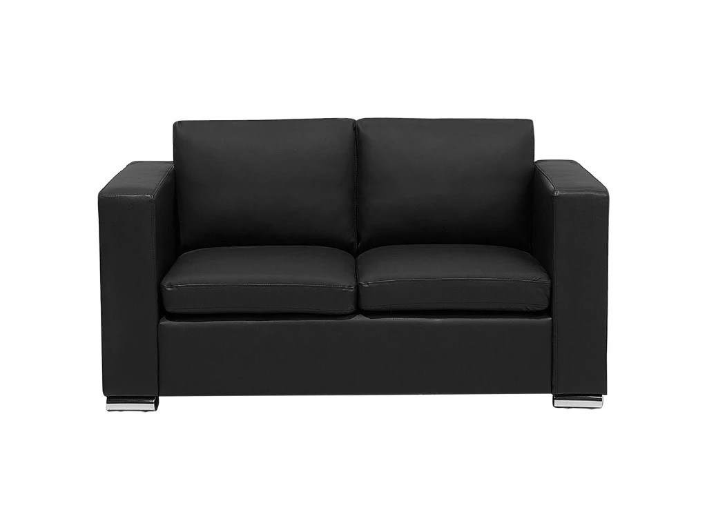 Canapé 2 Places En Cuir Noir HELSINKI 1 Canapé 2 Places En Cuir Noir HELSINKI