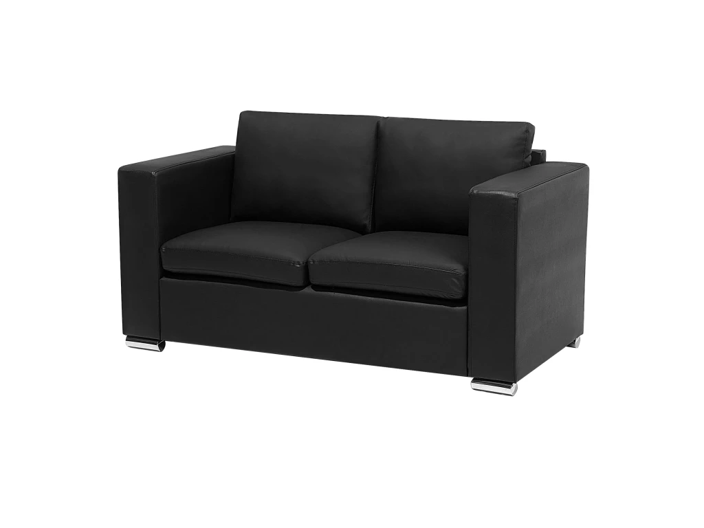 Canapé 2 Places En Cuir Noir HELSINKI 4 Canapé 2 Places En Cuir Noir HELSINKI – Image 4