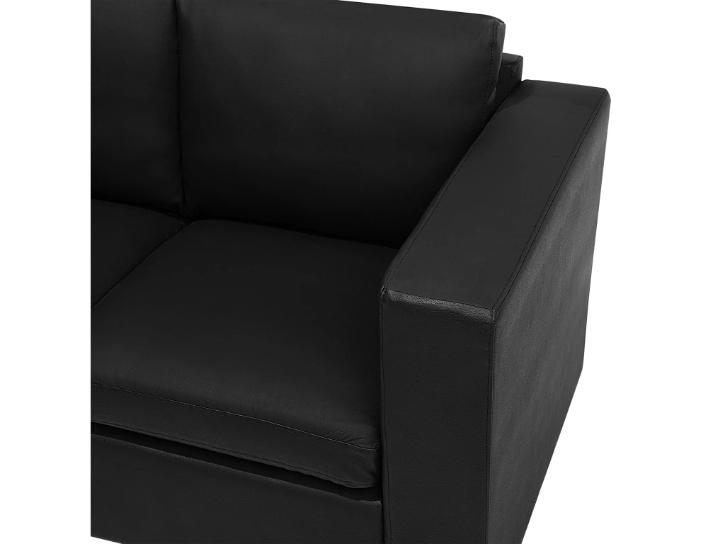 Canapé 2 Places En Cuir Noir HELSINKI 6 Canapé 2 Places En Cuir Noir HELSINKI – Image 6