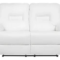 Canapé 2 Places En Cuir PU Blanc Avec Position Réglable BERGEN