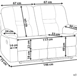 Canapé 2 Places En Cuir PU Blanc Avec Position Réglable BERGEN -Promos Chesteris Boutique canape 16187033