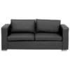 Canapé 3 Places En Cuir Noir HELSINKI