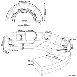Canapé Circulaire Modulable En Cuir Vrai Et Cuir PU Marron ROTUNDE 9 Canapé Circulaire Modulable En Cuir Vrai Et Cuir PU Marron ROTUNDE -Promos Chesteris Boutique canape 16419765