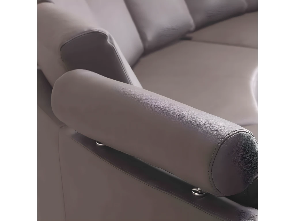 Canapé Circulaire Modulable En Cuir Vrai Et Cuir PU Marron ROTUNDE 6 Canapé Circulaire Modulable En Cuir Vrai Et Cuir PU Marron ROTUNDE – Image 6