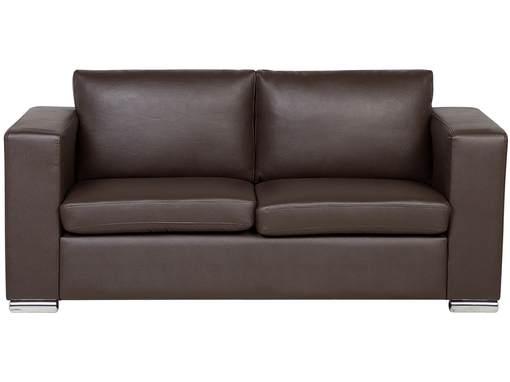 Canapé 3 Places En Cuir Marron HELSINKI 1 Canapé 3 Places En Cuir Marron HELSINKI