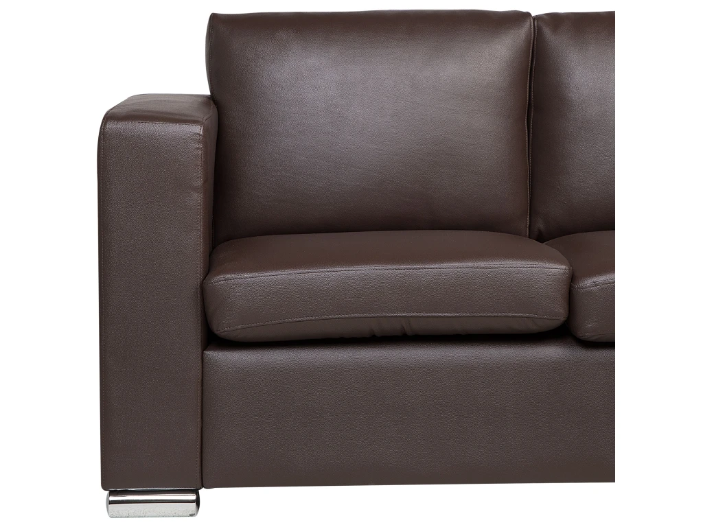 Canapé 3 Places En Cuir Marron HELSINKI 6 Canapé 3 Places En Cuir Marron HELSINKI – Image 6