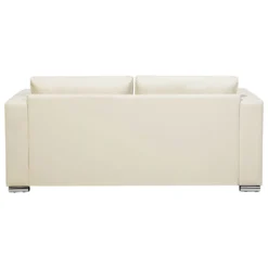 Canapé 3 Places En Cuir Beige HELSINKI -Promos Chesteris Boutique canape 16421637