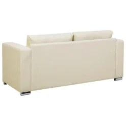 Canapé 3 Places En Cuir Beige HELSINKI -Promos Chesteris Boutique canape 16421639