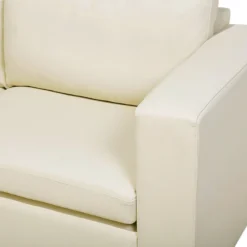 Canapé 3 Places En Cuir Beige HELSINKI -Promos Chesteris Boutique canape 16421643