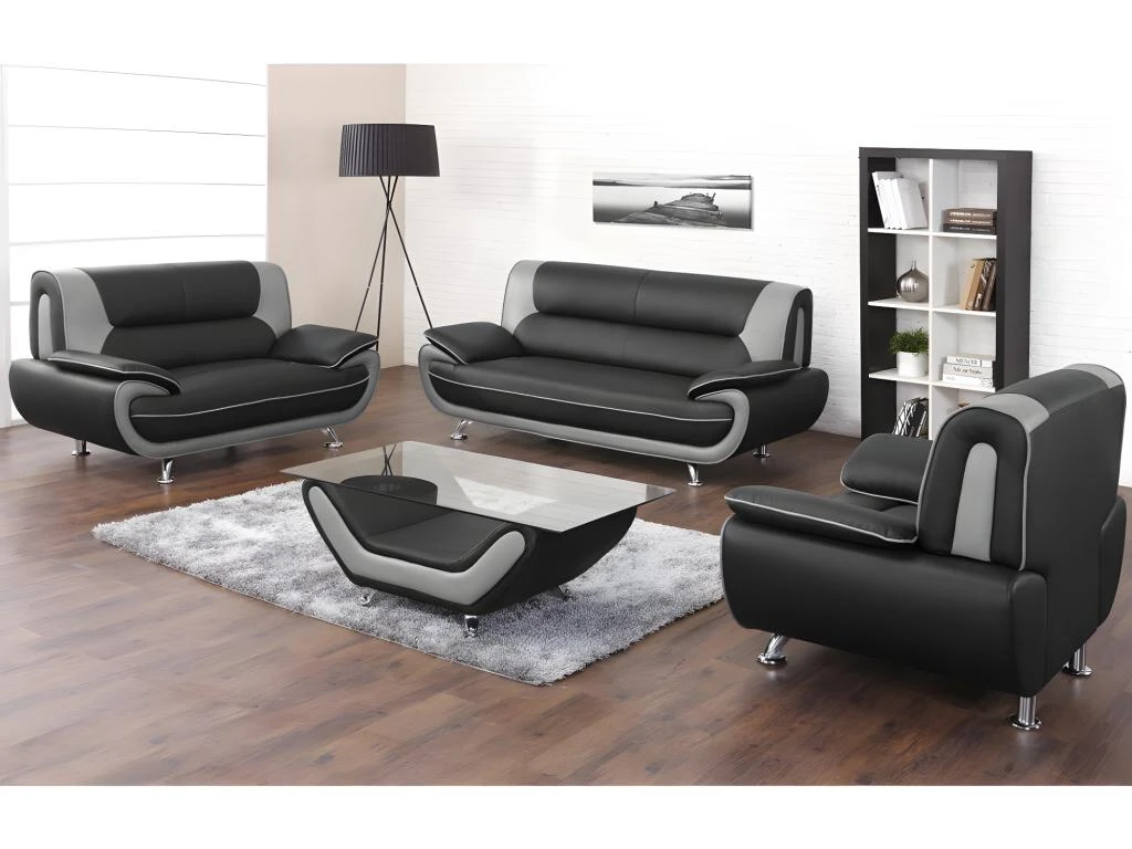 Canapé 3 Places En Simili NIGEL - Rouge 3 Canapé 3 Places En Simili NIGEL - Rouge – Image 3