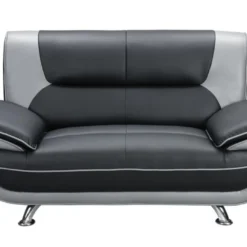 Canapé 2 Places En Simili NIGEL - Bicolore Noir Et Gris -Promos Chesteris Boutique canape 165527