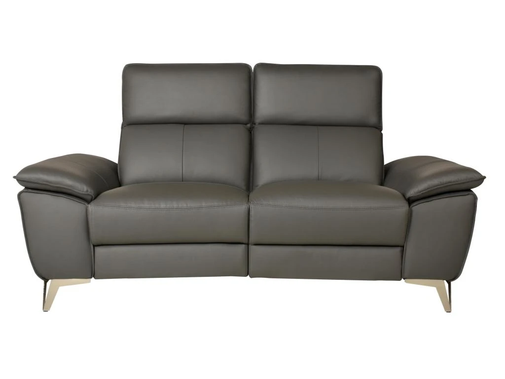 Canapé 2 Places Fixe En Cuir SPARTE - Anthracite 2 Canapé 2 Places Fixe En Cuir SPARTE - Anthracite – Image 2