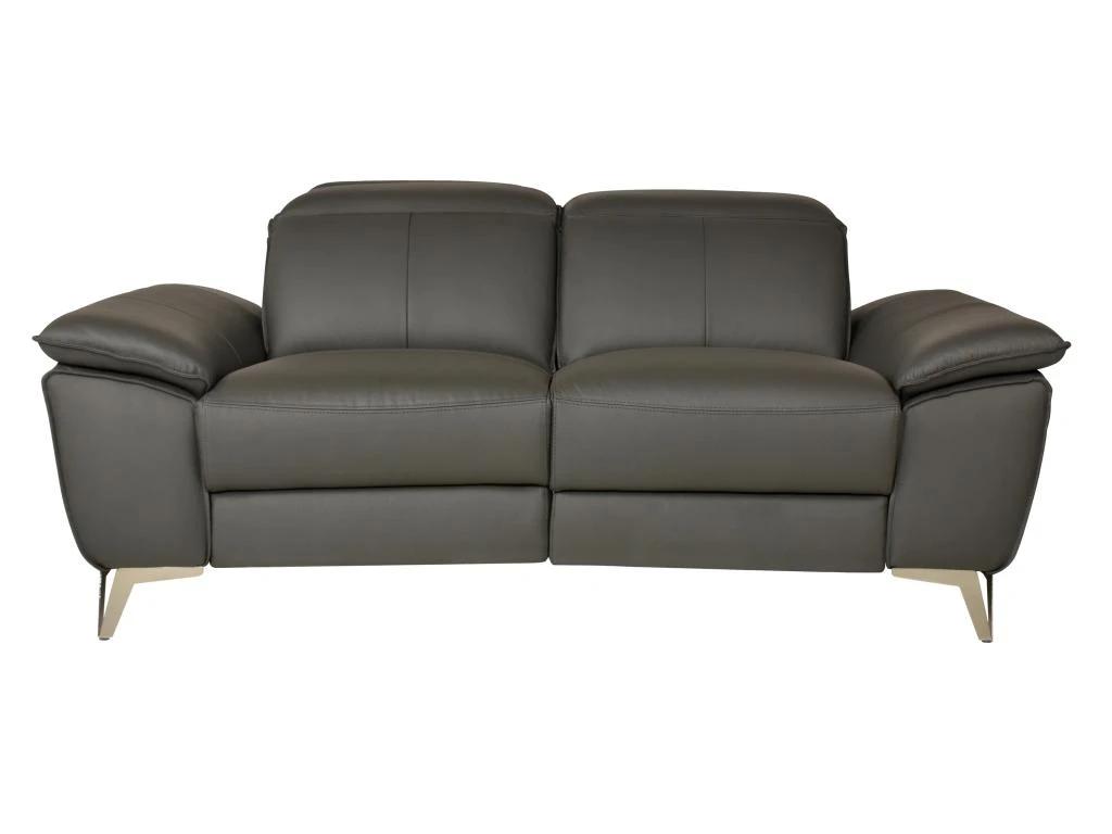 Canapé 2 Places Fixe En Cuir SPARTE - Anthracite 1 Canapé 2 Places Fixe En Cuir SPARTE - Anthracite