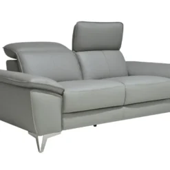 Canapé 2 Places Fixe En Cuir SPARTE - Taupe -Promos Chesteris Boutique canape 1655455