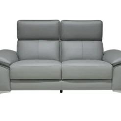 Canapé 2 Places Fixe En Cuir SPARTE - Taupe -Promos Chesteris Boutique canape 1655457