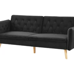 Canapé Convertible 2 Places En Velours Noir BARDU 14 Canapé Convertible 2 Places En Velours Noir BARDU -Promos Chesteris Boutique canape 16644905
