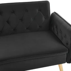 Canapé Convertible 2 Places En Velours Noir BARDU 19 Canapé Convertible 2 Places En Velours Noir BARDU -Promos Chesteris Boutique canape 16644915