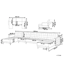 Canapé Panoramique Convertible En Velours Bleu Paon 6 Places ABERDEEN 10 Canapé Panoramique Convertible En Velours Bleu Paon 6 Places ABERDEEN -Promos Chesteris Boutique canape 16645479