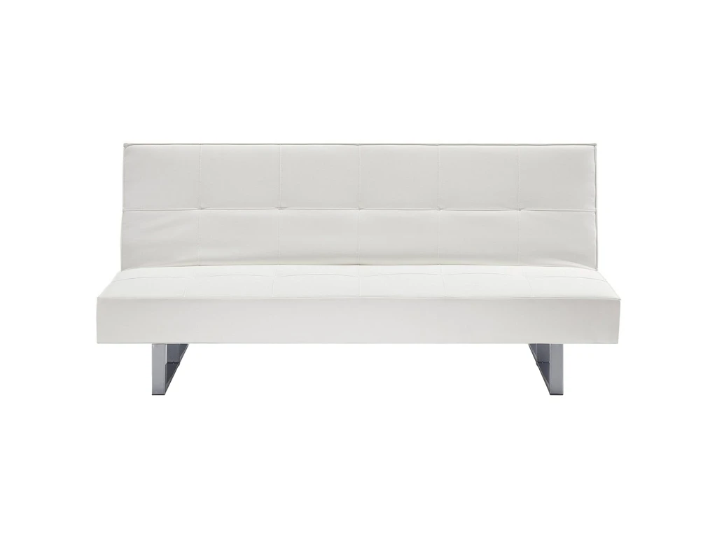 Canapé-lit 3 Places En Cuir PU Blanc DERBY 1 Canapé-lit 3 Places En Cuir PU Blanc DERBY