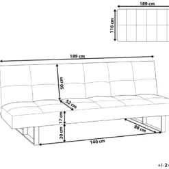 Canapé-lit 3 Places En Cuir PU Blanc DERBY 11 Canapé-lit 3 Places En Cuir PU Blanc DERBY -Promos Chesteris Boutique canape 16646641
