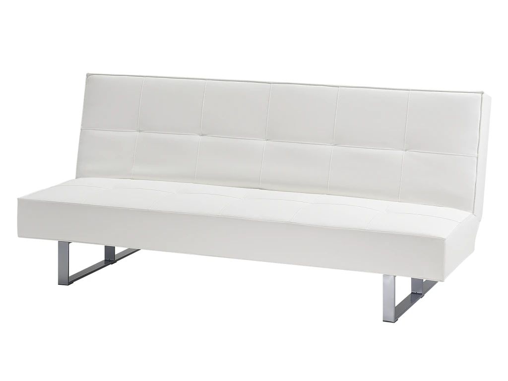 Canapé-lit 3 Places En Cuir PU Blanc DERBY 4 Canapé-lit 3 Places En Cuir PU Blanc DERBY – Image 4