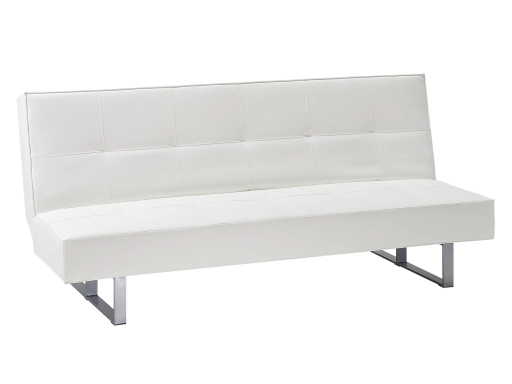 Canapé-lit 3 Places En Cuir PU Blanc DERBY 6 Canapé-lit 3 Places En Cuir PU Blanc DERBY – Image 6