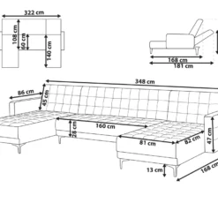 Canapé Panoramique Convertible En Velours Bleu Paon 5 Places ABERDEEN 12 Canapé Panoramique Convertible En Velours Bleu Paon 5 Places ABERDEEN -Promos Chesteris Boutique canape 16647119