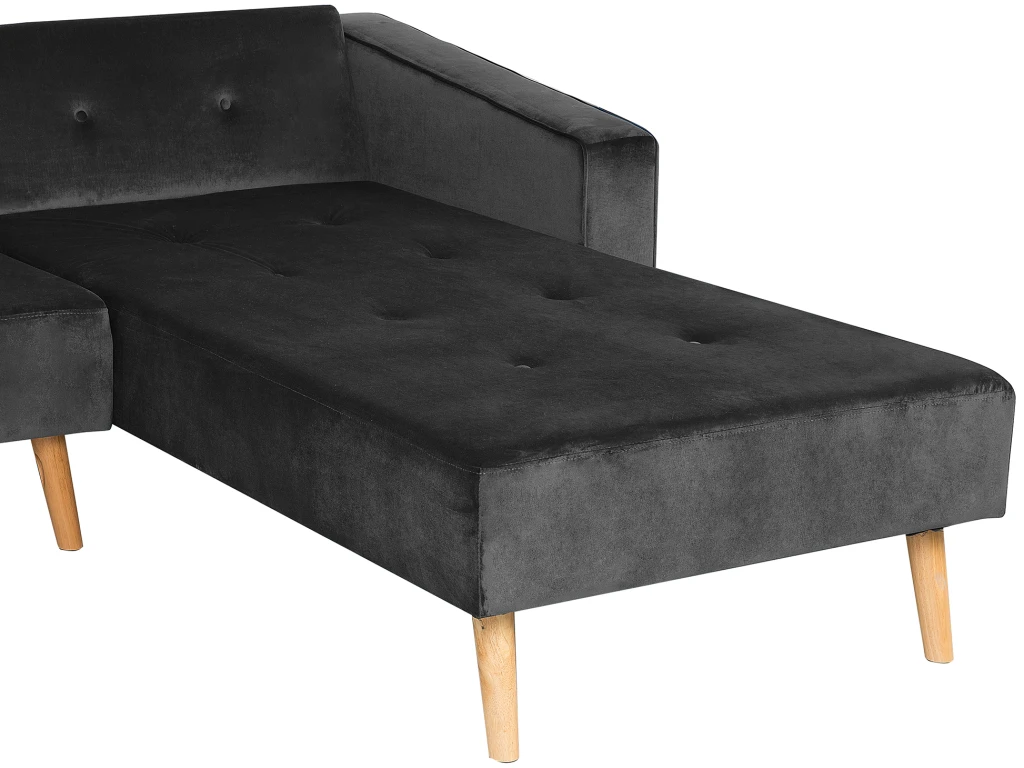 Canapé Convertible - Vadso - Velours, Noir 10 Canapé Convertible - Vadso - Velours, Noir – Image 10