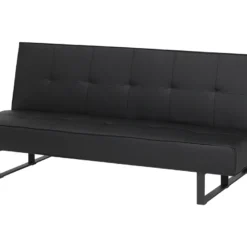 Canapé Convertible 3 Places En Cuir PU Noir DERBY PETIT -Promos Chesteris Boutique canape 16651397