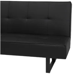 Canapé Convertible 3 Places En Cuir PU Noir DERBY PETIT -Promos Chesteris Boutique canape 16651403
