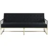 Canapé Convertible 3 Places En Velours Noir MARSTAL