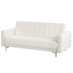 Canapé-lit 3 Places En Cuir PU Blanc ABERDEEN -Promos Chesteris Boutique canape 16652815