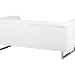 Canapé 2 Places En Cuir PU Blanc VISSLAND -Promos Chesteris Boutique canape 16655437