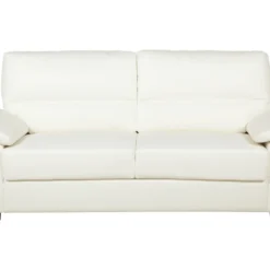 Canapé 3 Places En Cuir PU Crème VOGAR