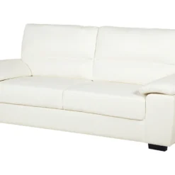 Canapé 3 Places En Cuir PU Crème VOGAR -Promos Chesteris Boutique canape 16656011