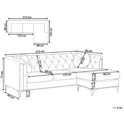 Canapé D'Angle Côté Gauche - Flen - En Velours, Noir 11 Canapé D'Angle Côté Gauche - Flen - En Velours, Noir -Promos Chesteris Boutique canape 16656105