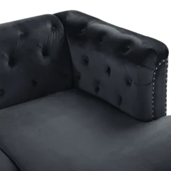 Canapé D'Angle Côté Gauche - Flen - En Velours, Noir 15 Canapé D'Angle Côté Gauche - Flen - En Velours, Noir -Promos Chesteris Boutique canape 16656113