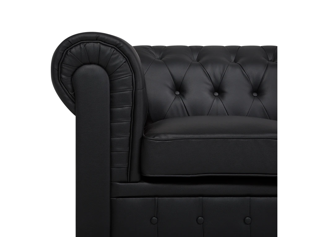 Canapé 3 Places En Cuir PU Noir CHESTERFIELD BIG 7 Canapé 3 Places En Cuir PU Noir CHESTERFIELD BIG – Image 7