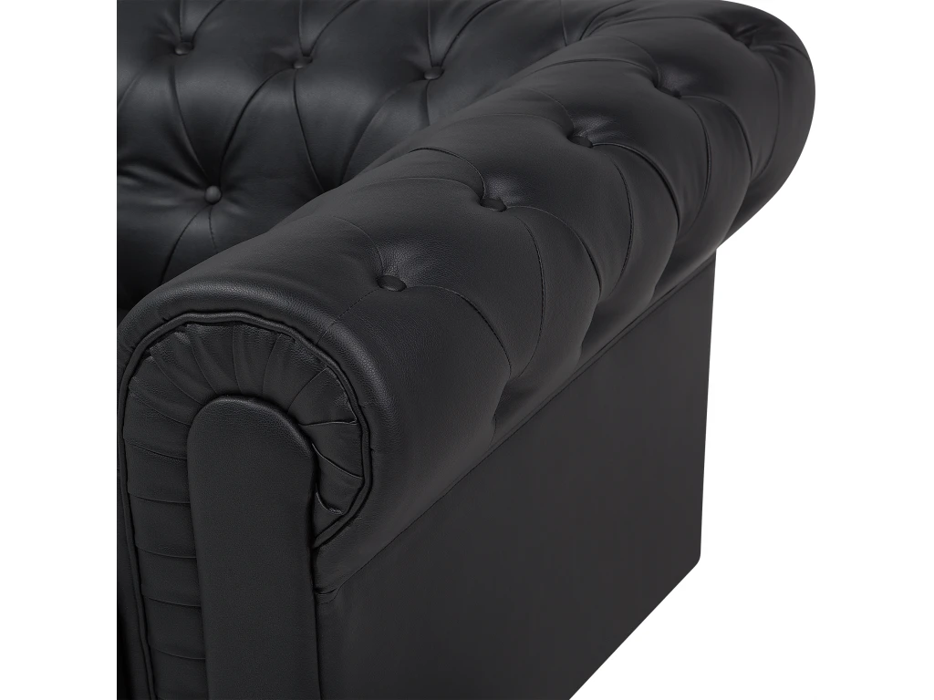Canapé 3 Places En Cuir PU Noir CHESTERFIELD BIG 9 Canapé 3 Places En Cuir PU Noir CHESTERFIELD BIG – Image 9