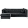 Canapé D'Angle Côté Droit - Flen - En Velours, Noir