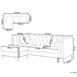 Canapé D'Angle Côté Droit - Flen - En Velours, Noir 11 Canapé D'Angle Côté Droit - Flen - En Velours, Noir -Promos Chesteris Boutique canape 16657053