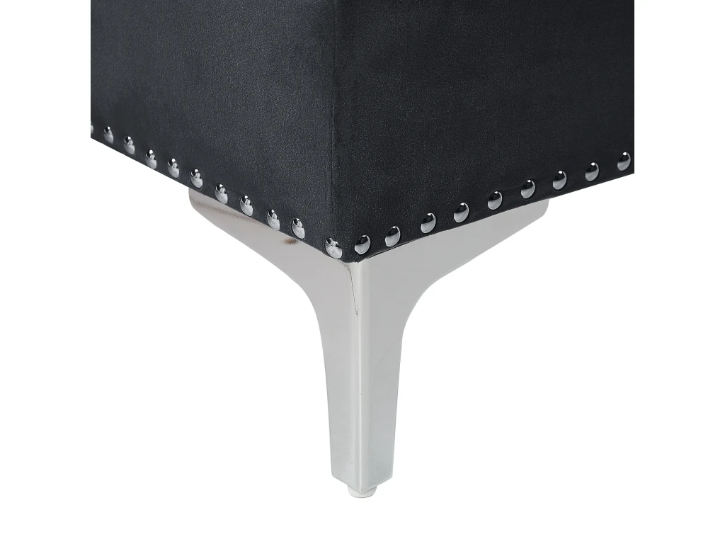 Canapé D'Angle Côté Droit - Flen - En Velours, Noir 8 Canapé D'Angle Côté Droit - Flen - En Velours, Noir – Image 8