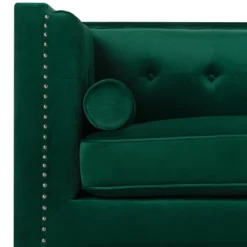 Canap 3 Places En Velours Vert AVALDSENES -Promos Chesteris Boutique canape 16657361