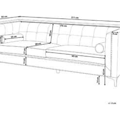 Canapé 3 Places En Velours Bleu Marine AVALDSENES 11 Canapé 3 Places En Velours Bleu Marine AVALDSENES -Promos Chesteris Boutique canape 16657831