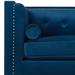 Canapé 3 Places En Velours Bleu Marine AVALDSENES 14 Canapé 3 Places En Velours Bleu Marine AVALDSENES -Promos Chesteris Boutique canape 16657837
