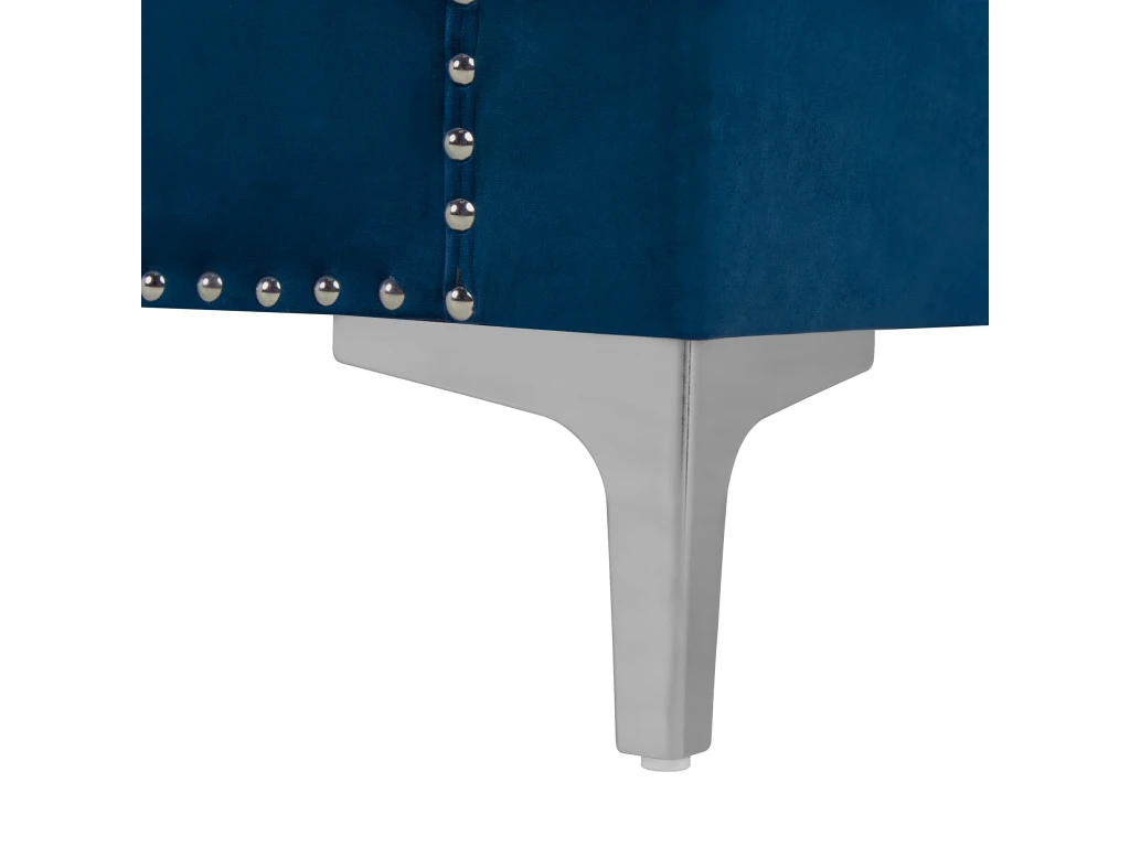 Canapé 3 Places En Velours Bleu Marine AVALDSENES 8 Canapé 3 Places En Velours Bleu Marine AVALDSENES – Image 8