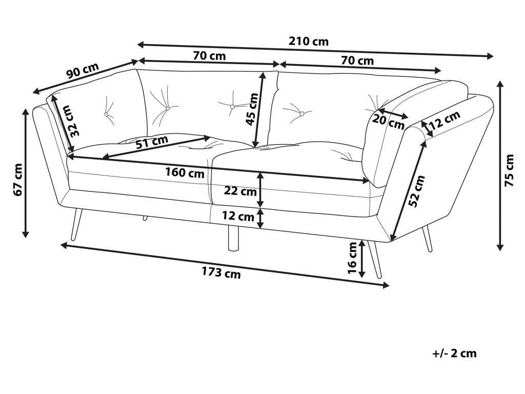 Canapé 3 Places En Velours Rouge Bordeaux LENVIK 3 Canapé 3 Places En Velours Rouge Bordeaux LENVIK – Image 3